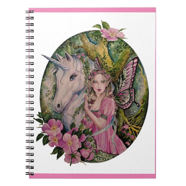 Carnet en spirale de licorne fée (Devant)