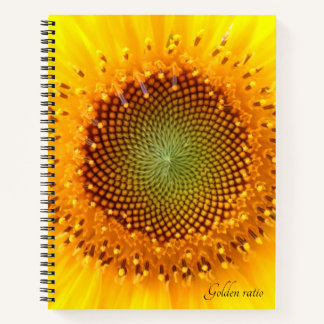 Carnet en spirale de tournesol à rapport d'or