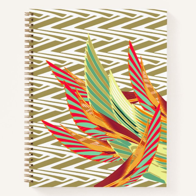 Carnet en spirale des plumes tropicales (Devant)