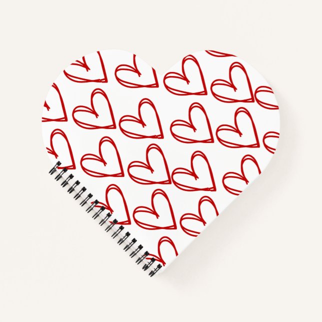 Carnet en spirale en forme de coeur d'amour (Devant)