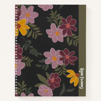 Carnet en spirale florale d'automne | journal mign