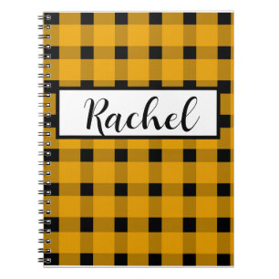 Carnet En vichy Jaune Personnalisé