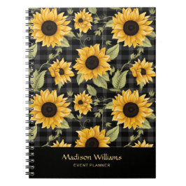 Carnet en vichy Motif tournesol