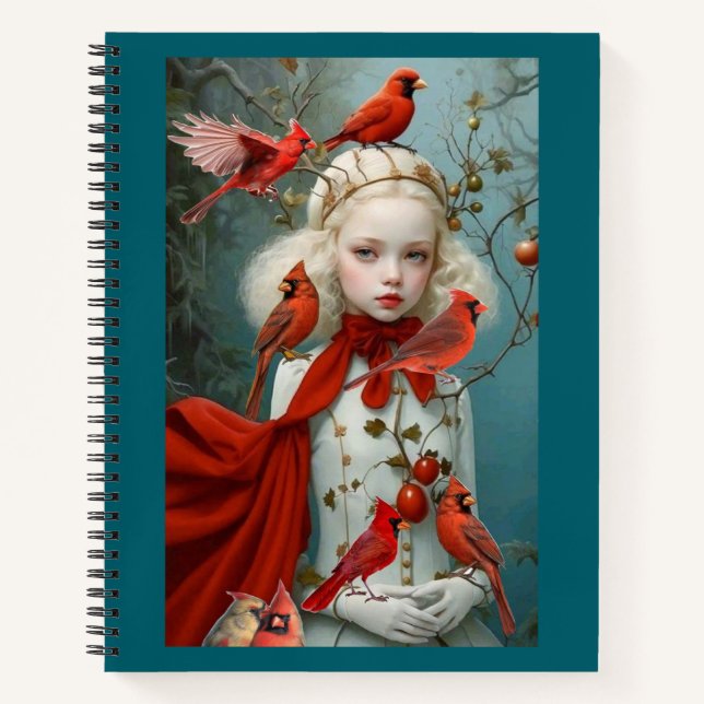 Carnet "Enchanted Winter Cardinal - Imaginaire Spiral Not (Devant)