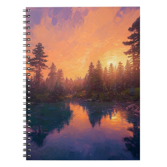 Carnet Enchanter le charme d'un coucher de soleil orange (Devant)