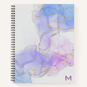 Carnet Encre d'alcool rose, pourpre et bleu