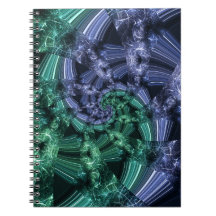 Énergie cristalline bleue émeraude Art fractal