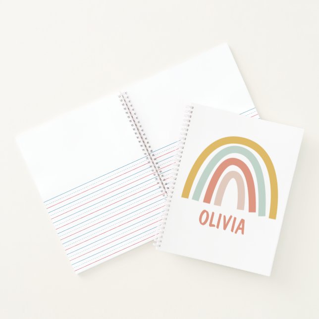 Carnet Enfant arc-en-ciel bohème Personnalisé (Intérieur)