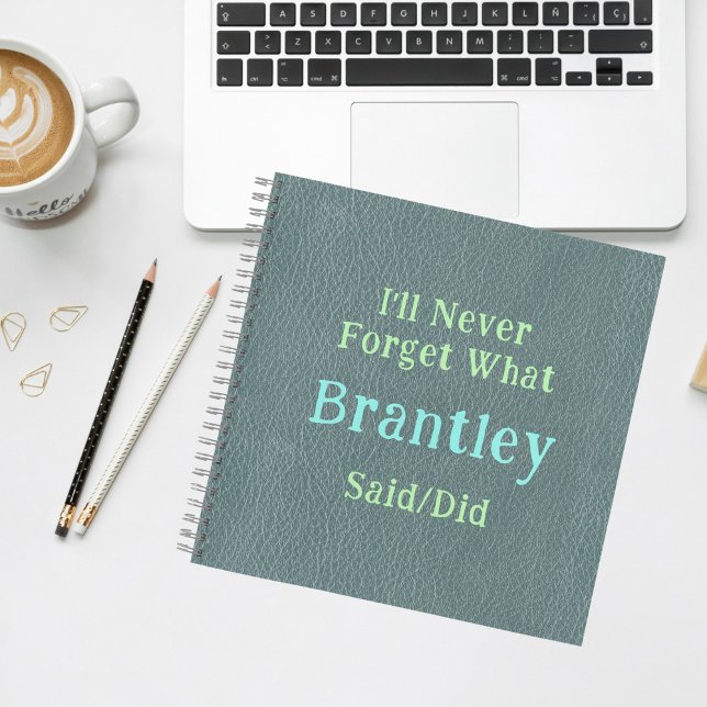 Carnet Enfants inoubliables Mémoire Texte vert (I'll Never Forget)