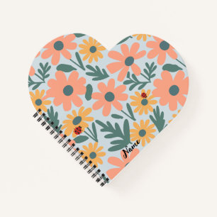 Carnet Enfants Jolie coccinelle pois motif fleur de margu