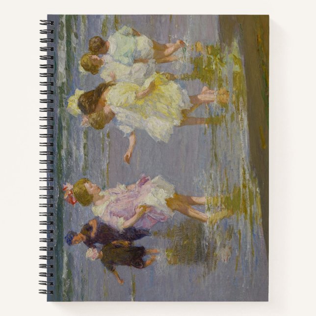 Carnet Enfants marchant sur la plage (par E.H. Potthast) (Devant)