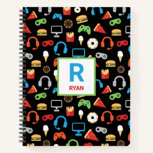 Carnet Enfants Motif de fête de jeu vidéo personnalisé Jo