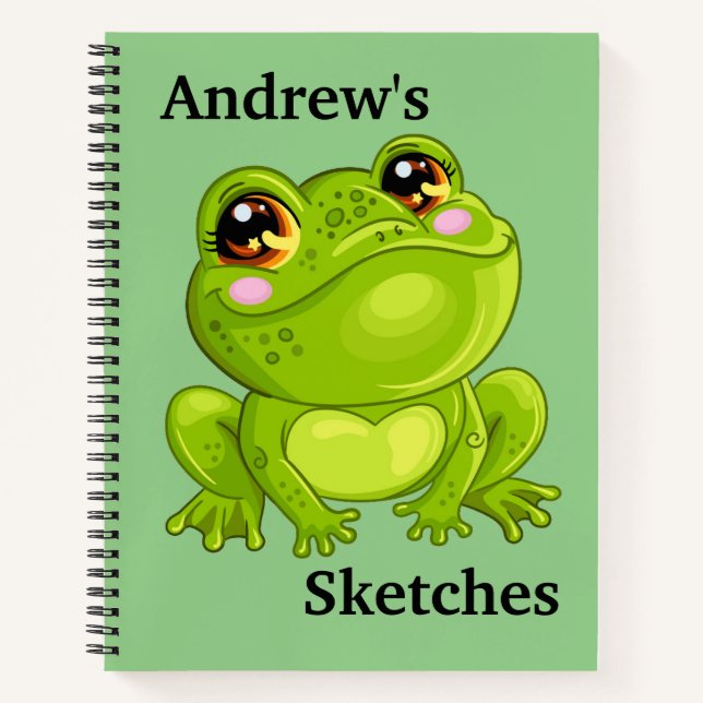 Carnet Enfants Personnalisers Grenouille verte (Devant)
