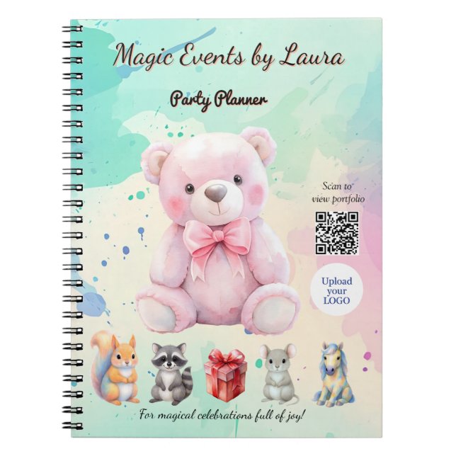 Carnet Enfants Planificateur de fête Pastel Teddy Bear Co (Devant)