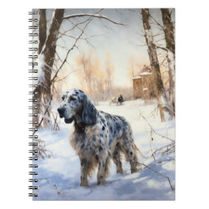 Carnet English Setter Qu'il neige Noël
