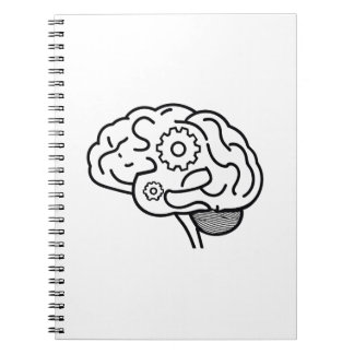 Carnet Engrenages cérébraux Ligne Art Entrepreneur Mental