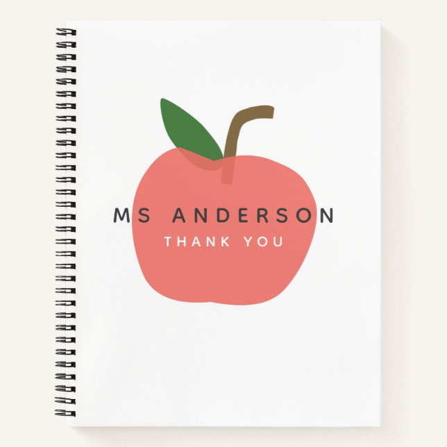 Carnet Enseignant Apple | Nom moderne Merci migre Amusant (Devant)
