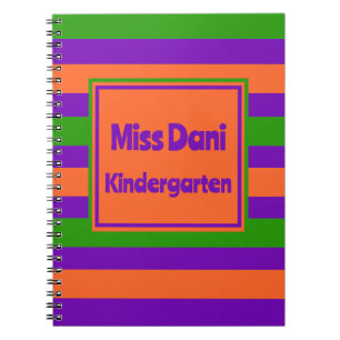 Carnet Enseignant/élève rayé coloré
