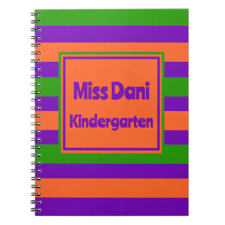 Carnet Enseignant/élève rayé coloré