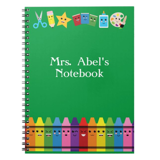 Carnet Enseignant primaire et préscolaire Cute Kawaii (Devant)