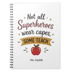 Carnet Enseignant Super-héros Personnalisé