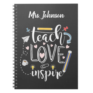 Carnet enseigner l'amour inspirer le favori chalkboard de