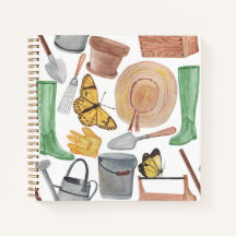 ensemble d'aquarelle de jardin motifs outils