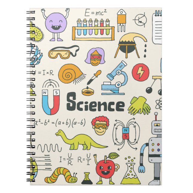 Carnet Ensemble de doodles de science scolaire 1. Huile v (Devant)