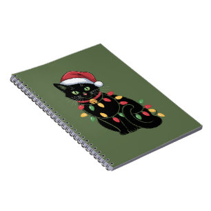 Carnet Ensemble de Noël pour amoureux de chat noir Cadeau