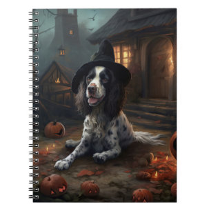 Carnet Épagneul Springer Anglais Citrouilles Halloween Ef