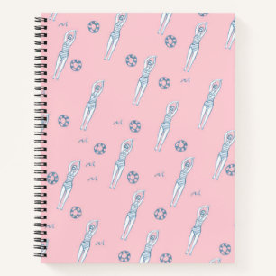 Carnet Équipe Artistique Snychro Nage Baigneurs Rose