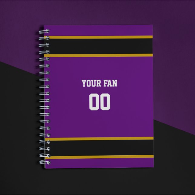 Carnet Équipe de football violet et noir personnalisée (Créateur téléchargé)