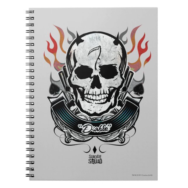 Carnet Équipe de suicide | Diablo Skull & Flames Tattoo A (Devant)