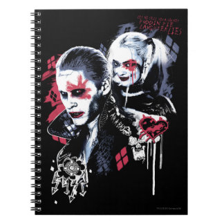 Carnet Équipe de suicide | Graffiti peint Joker & Harley