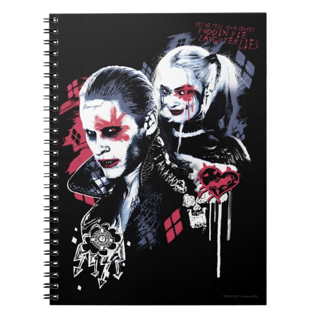Carnet Équipe de suicide | Graffiti peint Joker & Harley (Devant)