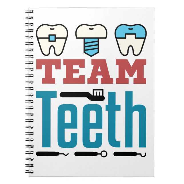 Carnet Équipe Dents Escouade dentaire Personnel Dentiste  (Devant)