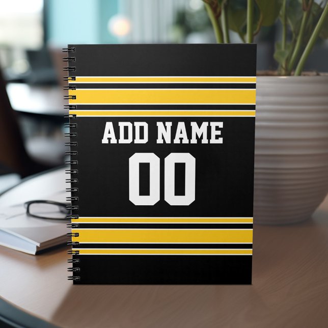 Carnet Équipe Jersey avec nom et numéro personnalisés (Personalized notebook with Sports Jersey Football Design - Custom Name and Other Text)