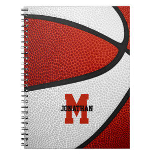 Carnet équipe rouge blanc couleurs filles garçons basket