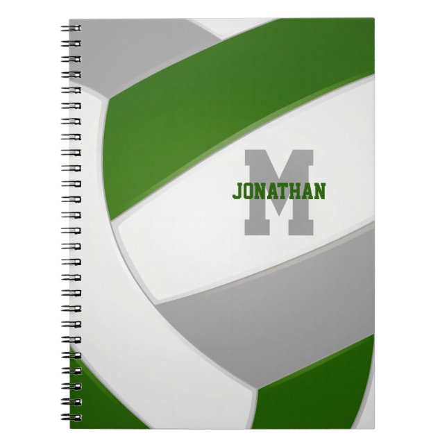 Carnet équipe verte gris couleurs filles garçons volley-b (Devant)