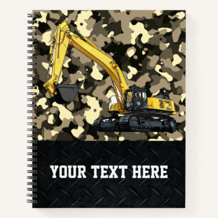 Carnet Équipement lourd Excavateur d'affaires Constructio