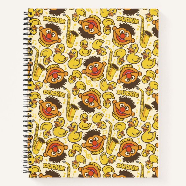 Carnet Ernie et le Motif en caoutchouc Duckie (Devant)
