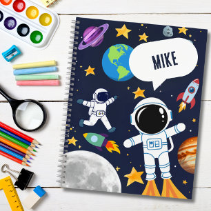 Carnet Espace Astronaute Planète Lune Étoiles, Enfant Mig