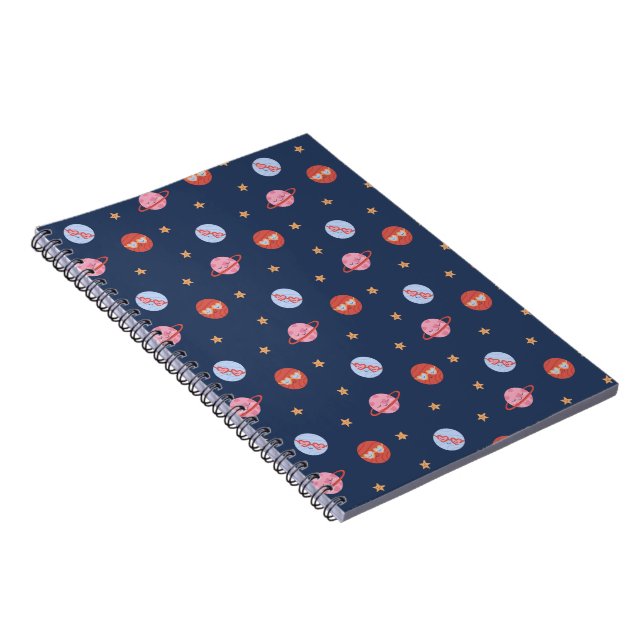 Carnet Espace pour enfants motif mini avec planètes et ét (Côté Droit)