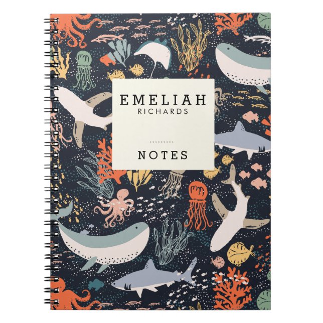 Carnet Espèce marine personnalisée de | (Devant)