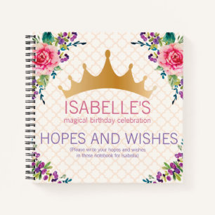 Carnet Espoirs et souhaits Floral Chic design d'anniversa