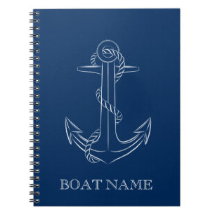 Carnet Esprit Nautique Ancre Bleu Marine