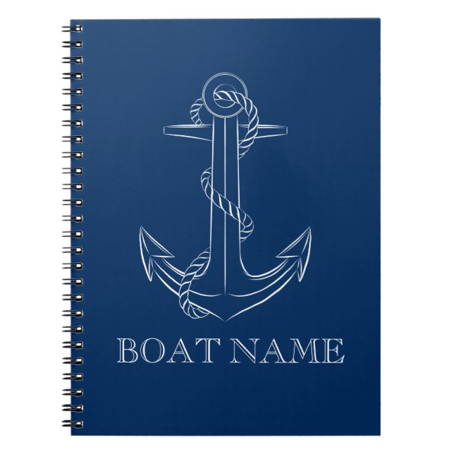 Carnet Esprit nautique Ancre Marine Bleu (Devant)