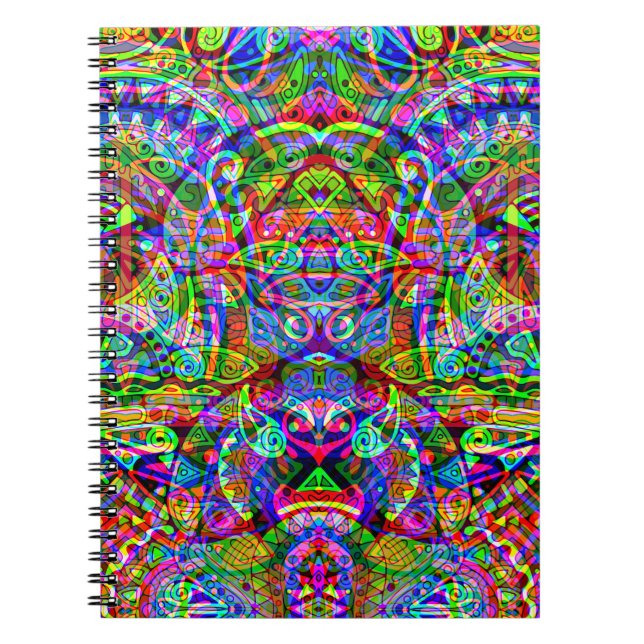 Carnet Esquisse Imaginaire Art - Neon Abstrait Maj 3 (Devant)