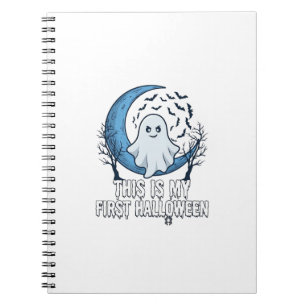 Carnet Est Premier Fantôme Halloween Croissant Lune Chauv