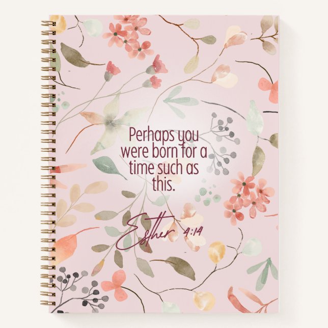 Carnet Esther 4:14 Art de verset biblique chrétien (Devant)